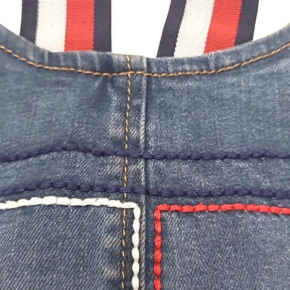 Tommy Hilfiger Denim Jean Bib Overalls Dress Jumper Suspenders Skirt Romper Sm.